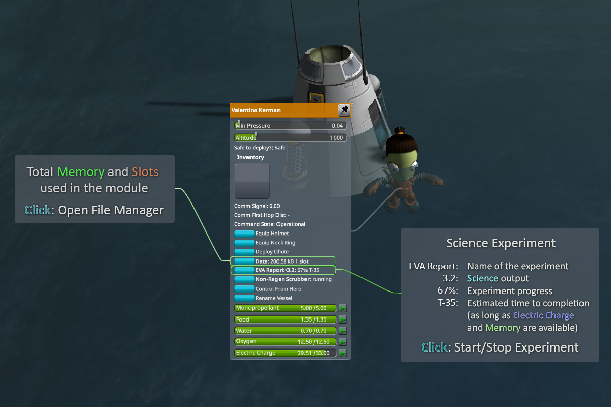 The progress of each experiment can be seen in the context menu